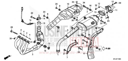 SILENCIEUX D'ECHAPPEMENT CBR600RRC de 2012
